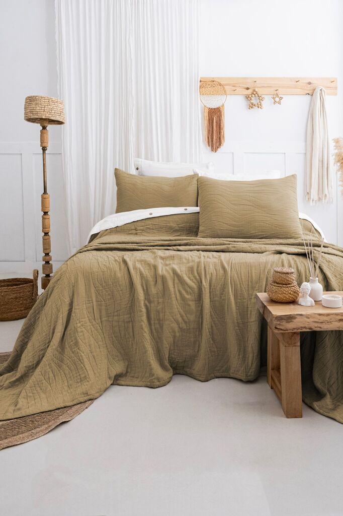 L'essentiel Maison Set Prekrivač i jastučnice Janna, 240x260 cm, Kaki