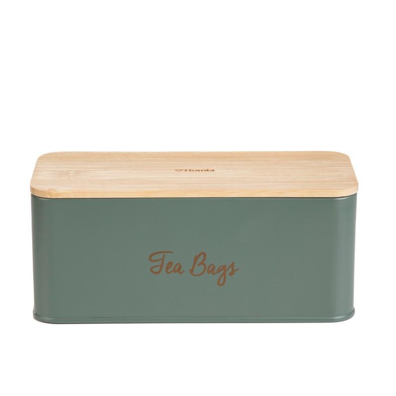 HOMLA Kutija za čajeve ESCILLE, 20x8x8 cm, Zelena