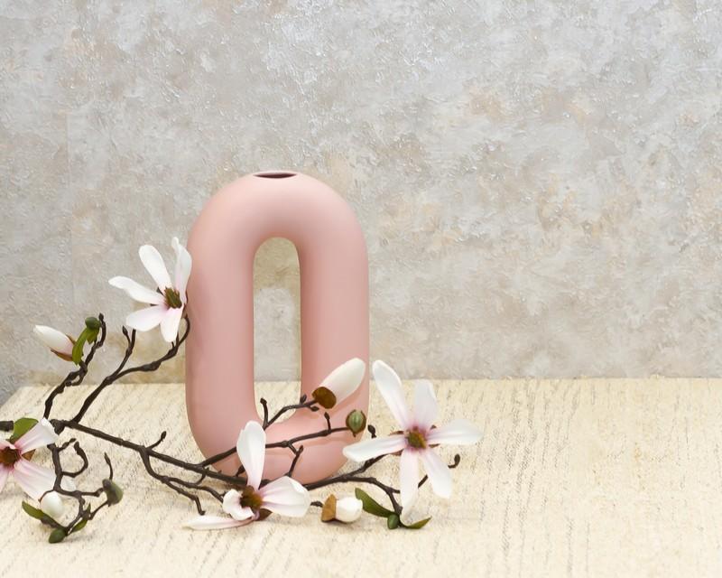 Vaza Ellissoide HP13221, Keramička, 20 cm, Ružičasta