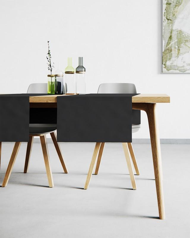 DekorDom Nadstolnjak MISTRAL UNILINE, 50x140 cm, Crni