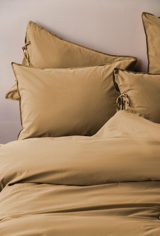 ISSIMO Posteljina za francuski ležaj POPLINE Natural Fine SAVANNA, 260x270 cm, Oker