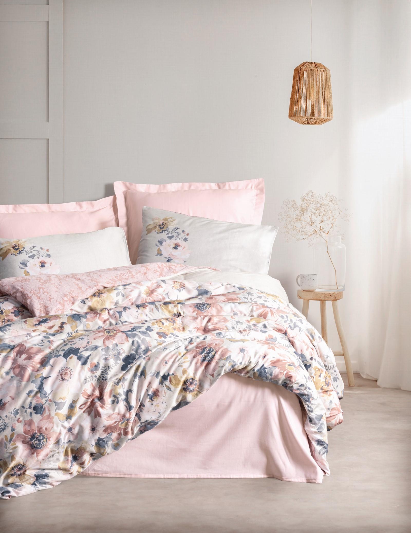 COTTON BOX Posteljina za francuski ležaj od satena DALYA, 240x260 cm, Šarena