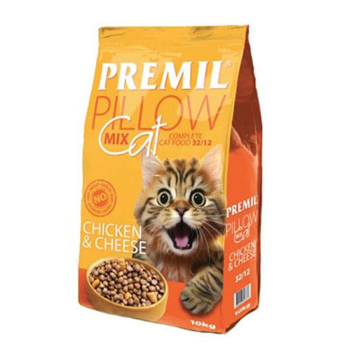 PREMIL Suva hrana za mačke Pillow Mix, Piletina i sir, 10kg