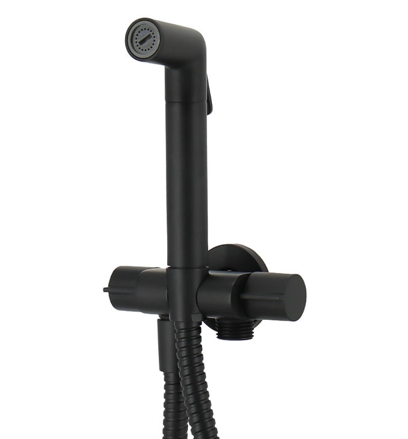 COPEN Ventil 1/2x1/2x1/2, Sa držačem tuša i tuš setom, Mat Crni