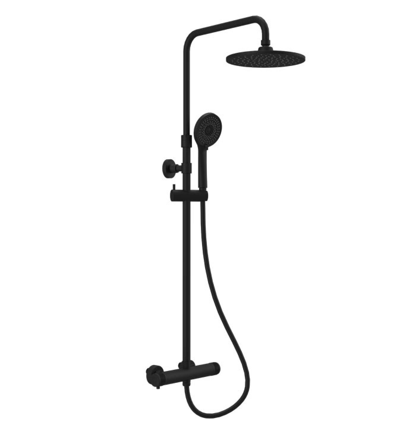 COPEN Termostatska baterija sa usponskim tušem, Mat Crna