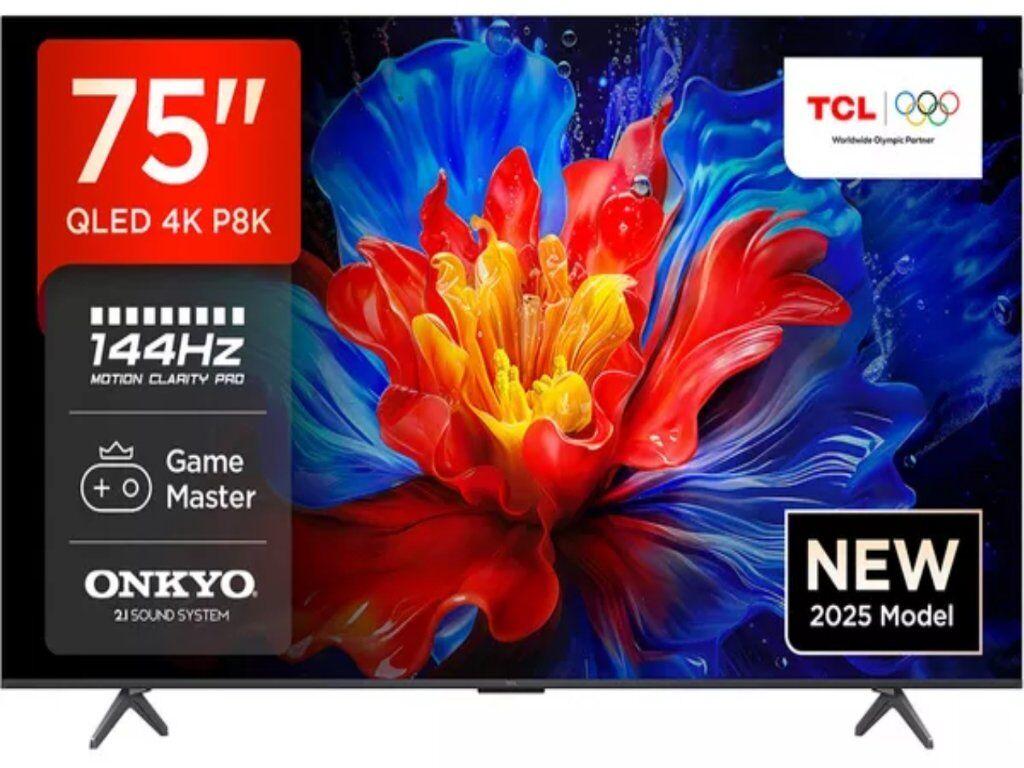 TCL TV P8K, 75", 4K, QLED, crni