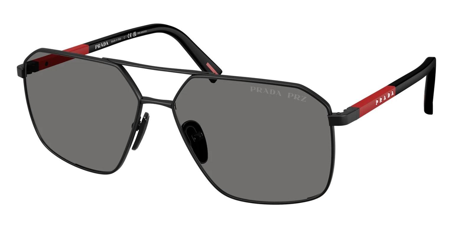 PRADA Muške naočare za sunce Linea Rossa 0PS A50S 1BO02G 60, Polarizovane, Crne