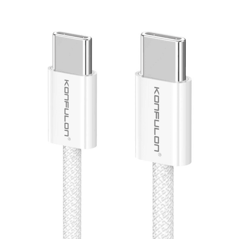 Data kabl KONFULON DC61 PD 60W Super Fast Charge za iPhone 15 Type C na Type C beli 1m