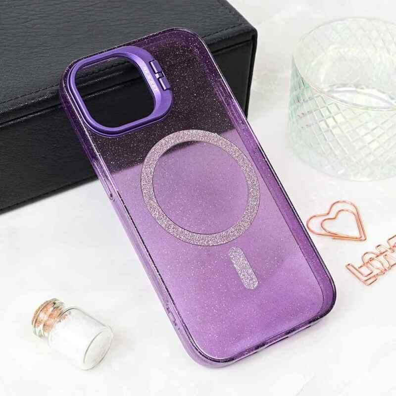 Maska Magsafe Sparkle za iPhone 15 6.1 ljubičasta