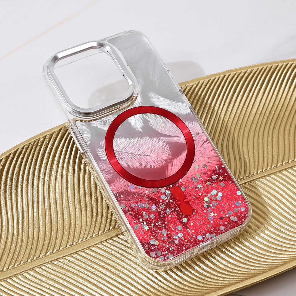 Maska Magsafe Glitter za iPhone 15 Pro 6.1 crvena
