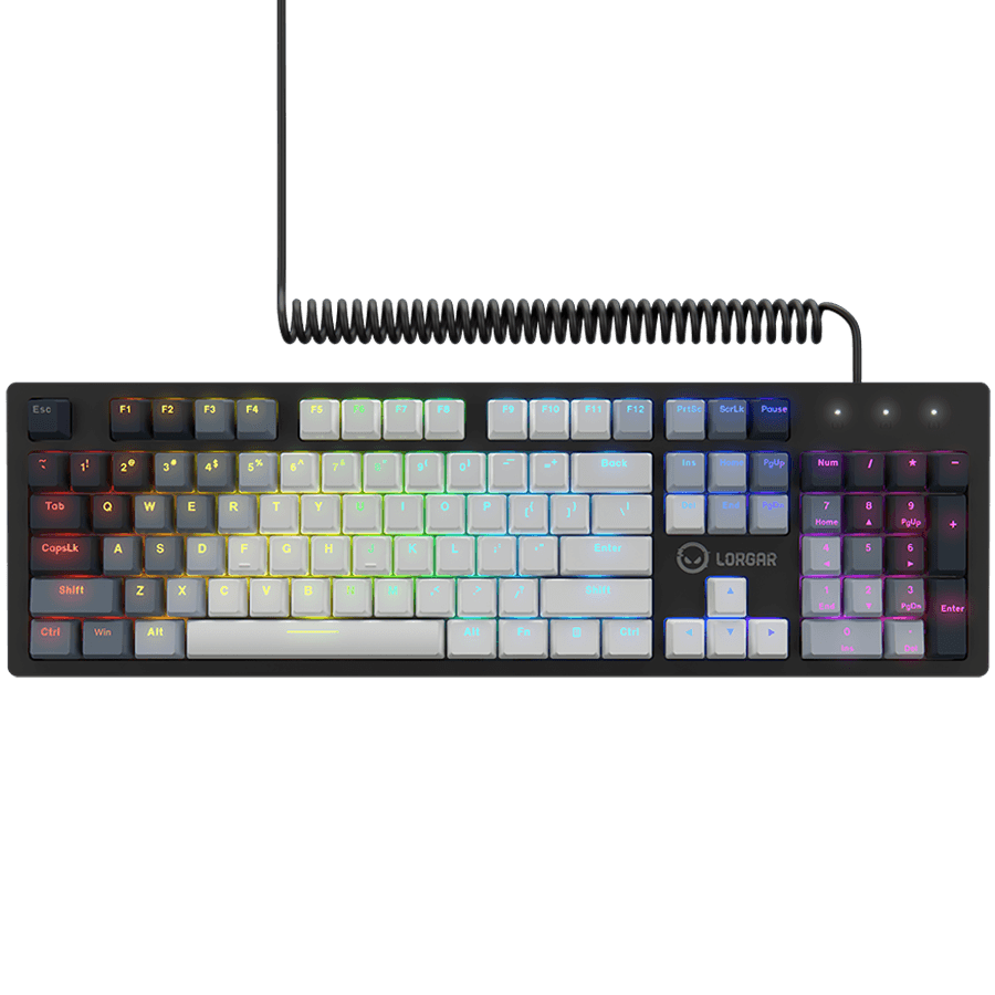 Lorgar bežična mehanička tastatura Azar 514, RGB, crno-bela