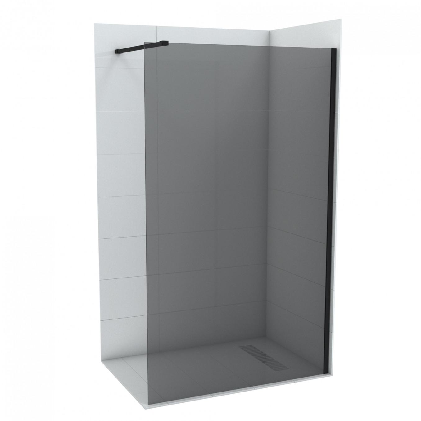 COPEN Walk-in paravan Monte Dark, 80 x 200 cm, Grey staklo 8 mm, Crni ram