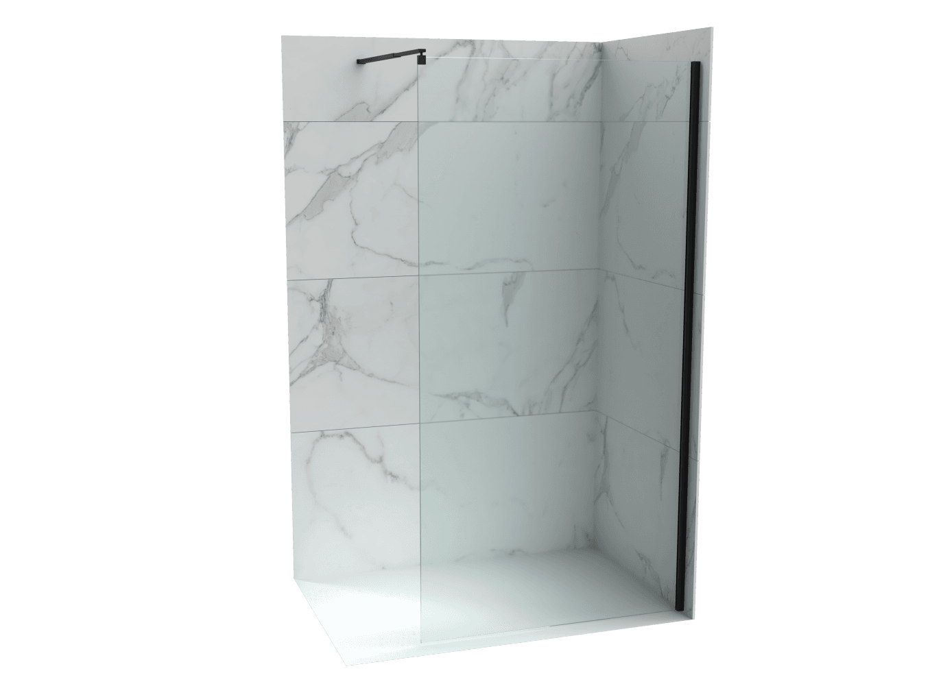COPEN Walk-in paravan Project, 900 x 2000 mm, Providno staklo 8 mm, Crni profil