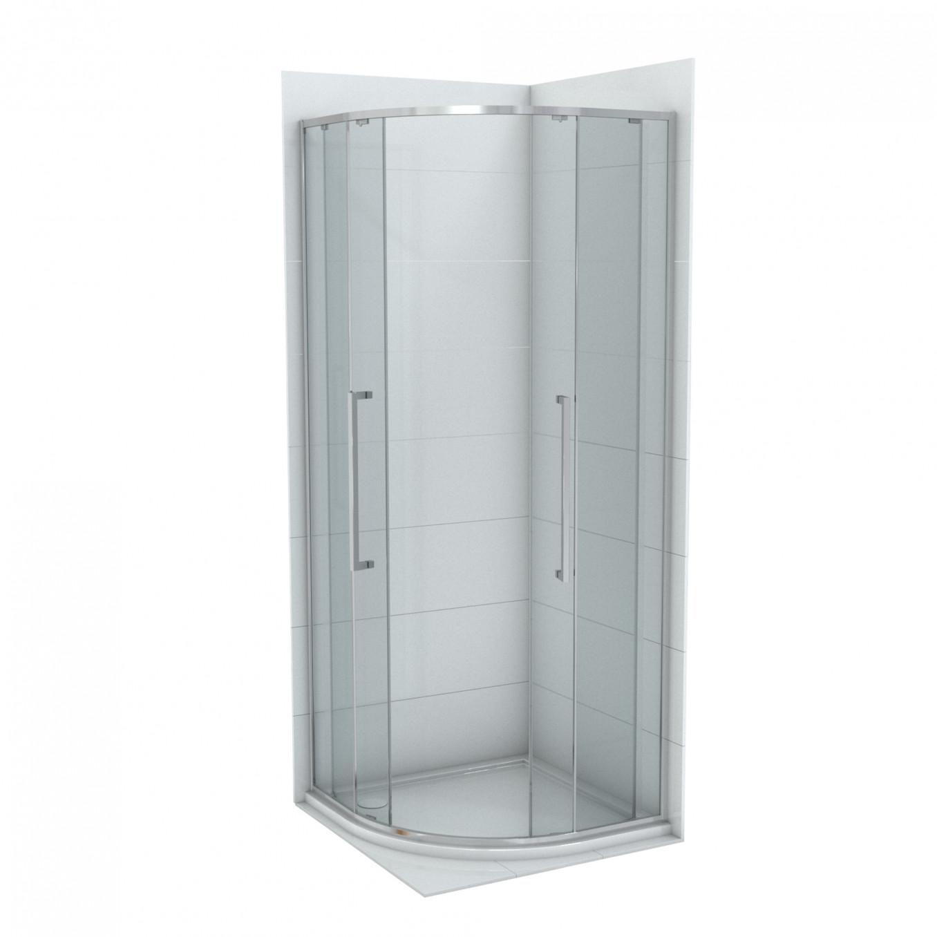 COPEN Tuš kabina Devon 200, R80 x 200 cm, Providno staklo 6 mm, Hromirani ram