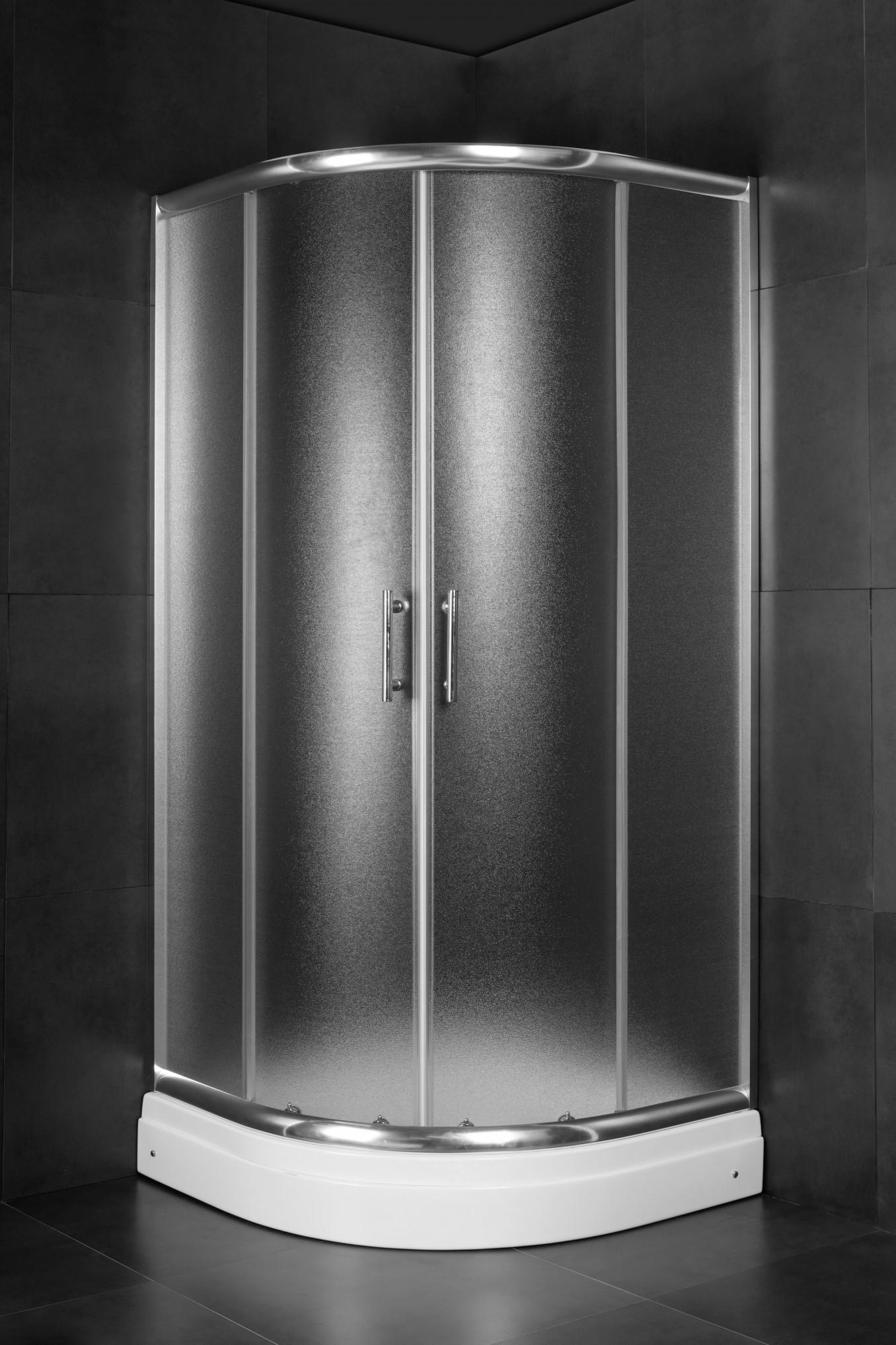 MINOTTI Tuš kabina JA 5290, Polukružna, 90 x 90 cm, Providno staklo