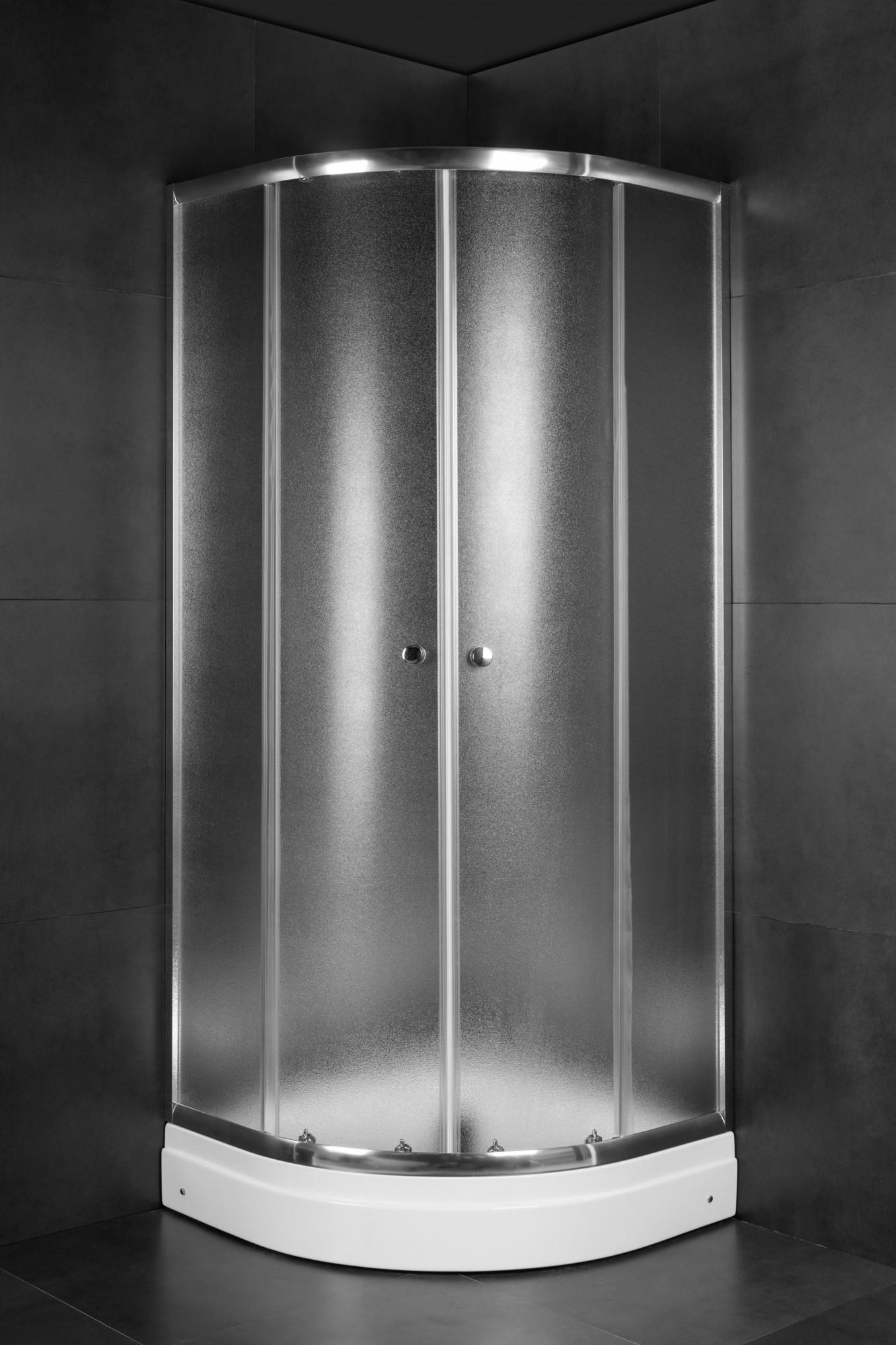 MINOTTI Tuš kabina JL 4280, Polukružna, 80 x 80 cm, Providno staklo