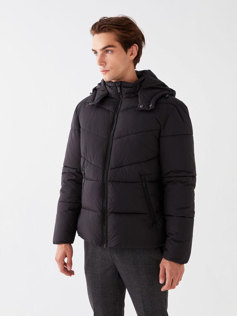 LC Waikiki Muška puffer jakna sa kapuljačom W3BS80Z8-CVL, Crna