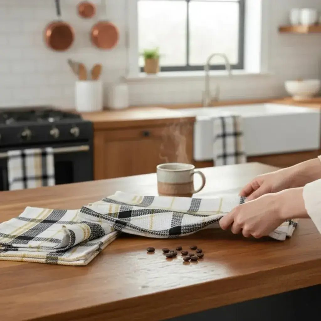 Viktorija Kuhinjska krpa FreshDry D1, Crno-bela