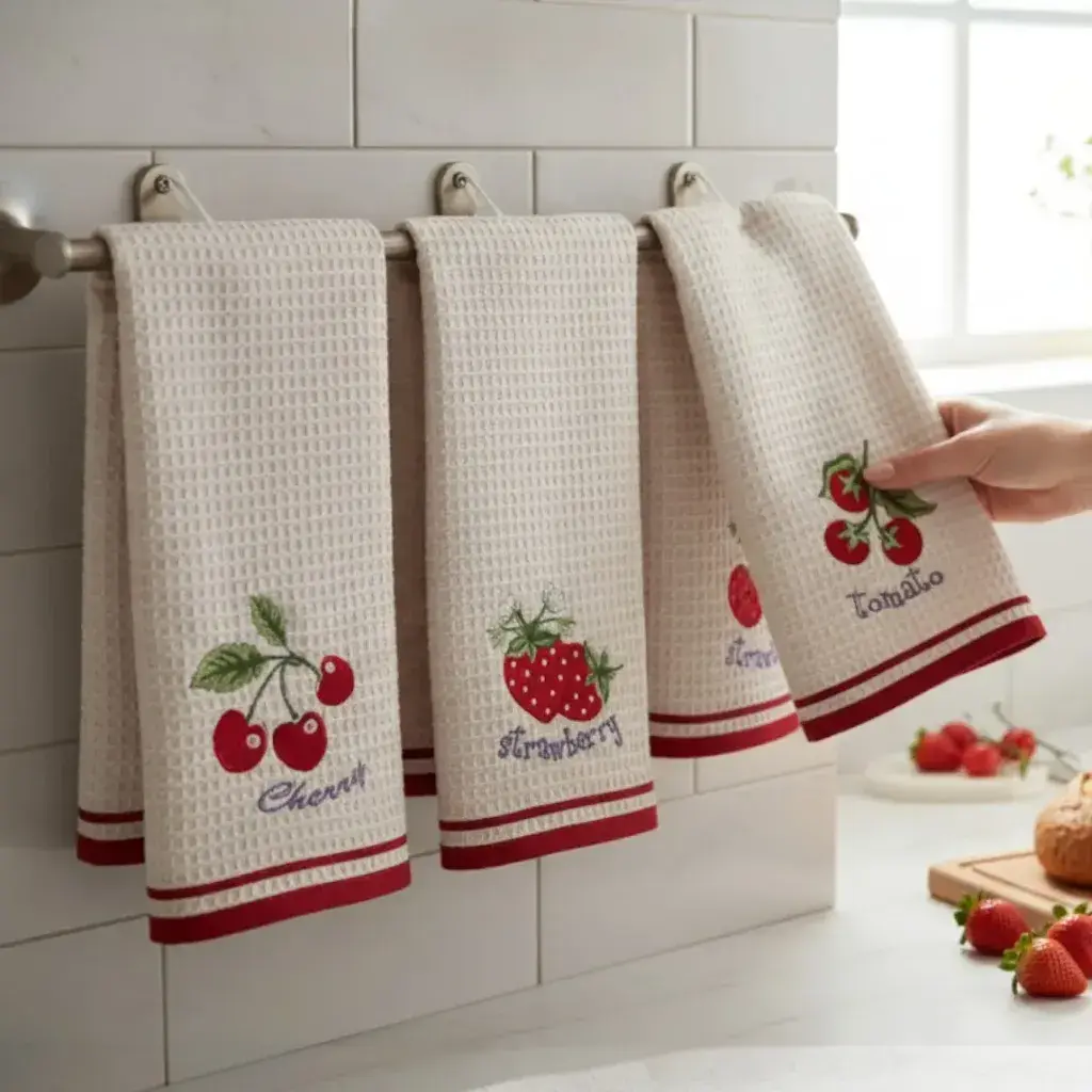 Viktorija Set kuhinjskih krpa Wafle, 40x60cm, 6 komada, Crveni