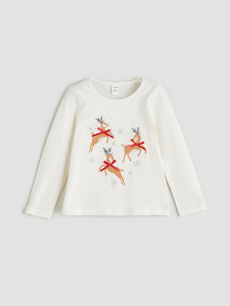 LC Waikiki Majica za devojčice W5ED87Z1-FES, Krem