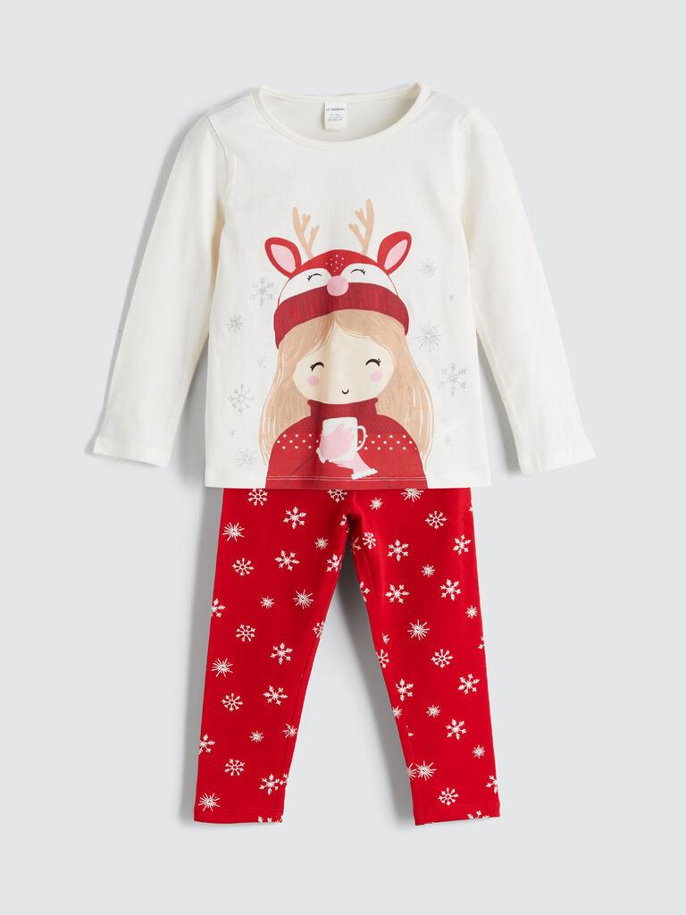 LC Waikiki Komplet za devojčice W5ED91Z1-FES, Krem-crveni