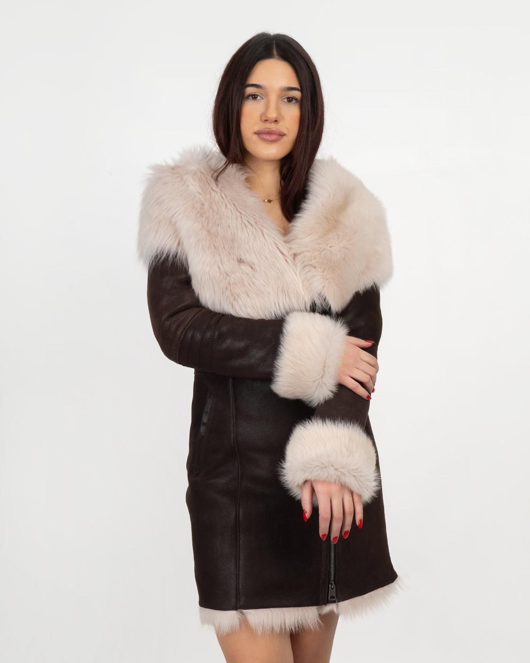 LA FORCE Ženski monton Leona, Tamnobraon