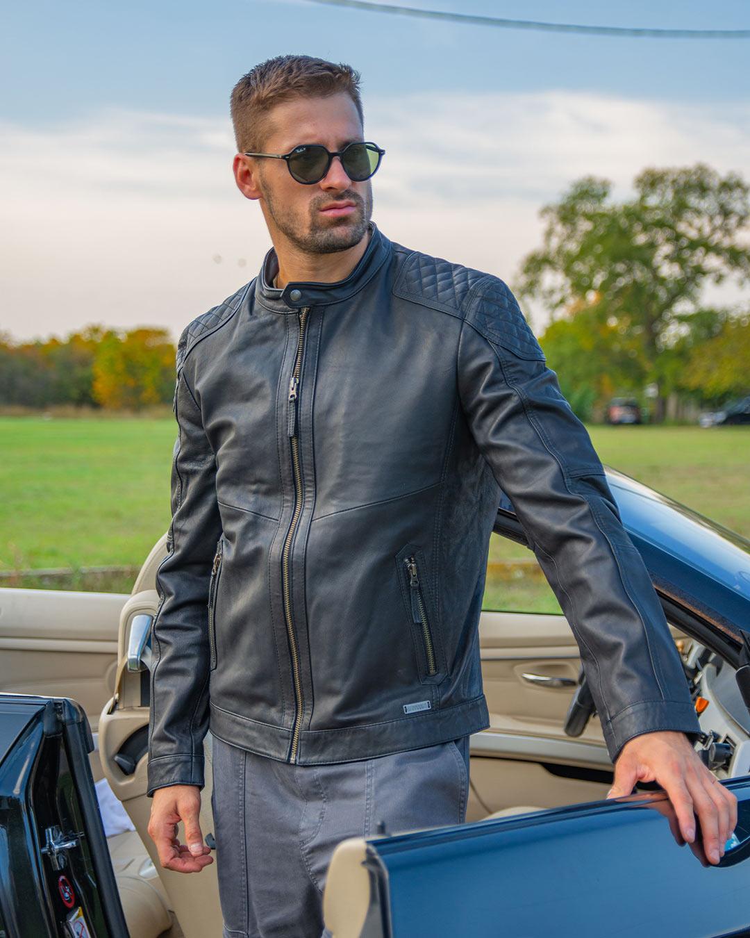 MUSTANG Muška kožna jakna Max, Crna