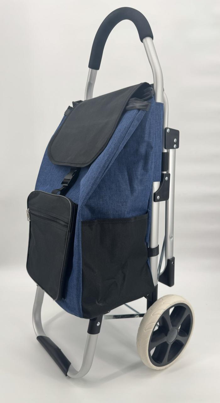 BOLZZ Kolica za pijacu sa sedištem, Plavo-crna