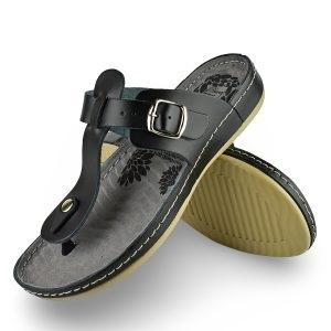 Prom M3 Ženske kožne papuče, Crne