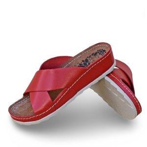 Prom M2 Ženske kožne papuče, Crvene