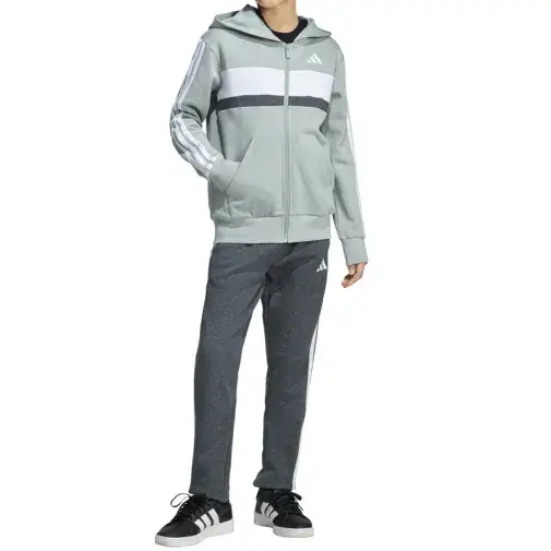 Adidas Komplet trenerka za dečake J 3S Tib Fl Ts Wosa/White/Dgreyh, Zeleni