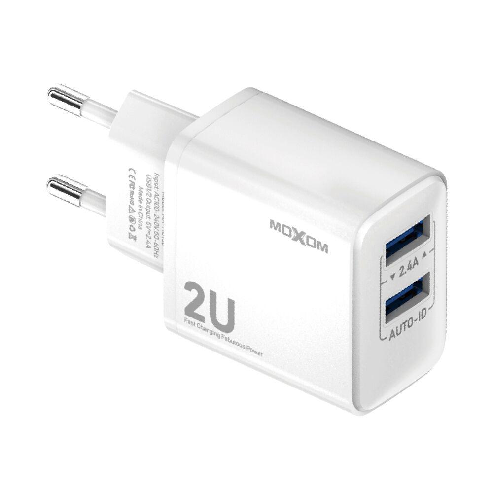 Moxom Kućni punjač MX-HC130 2.4A 2xUSB Micro, Beli