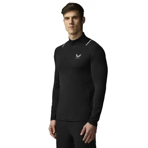 Castore Muška majica 1/4 Zip, Crna