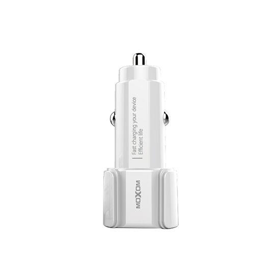 Moxom Auto punjač KC-15, 2xUSB, 5V/2.4A, Type C, Beli