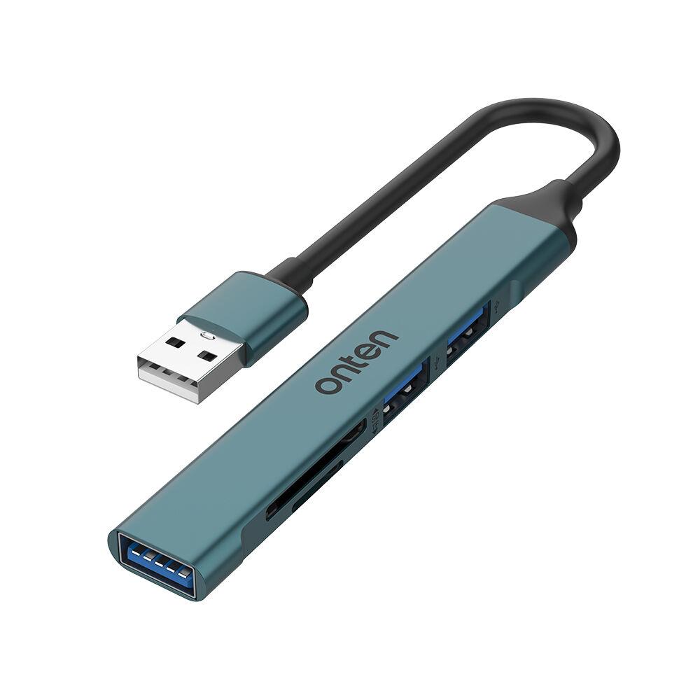 Onten USB Hub OTN-5705D, USB 2.0 sa 3 porta + čitač SD kartica