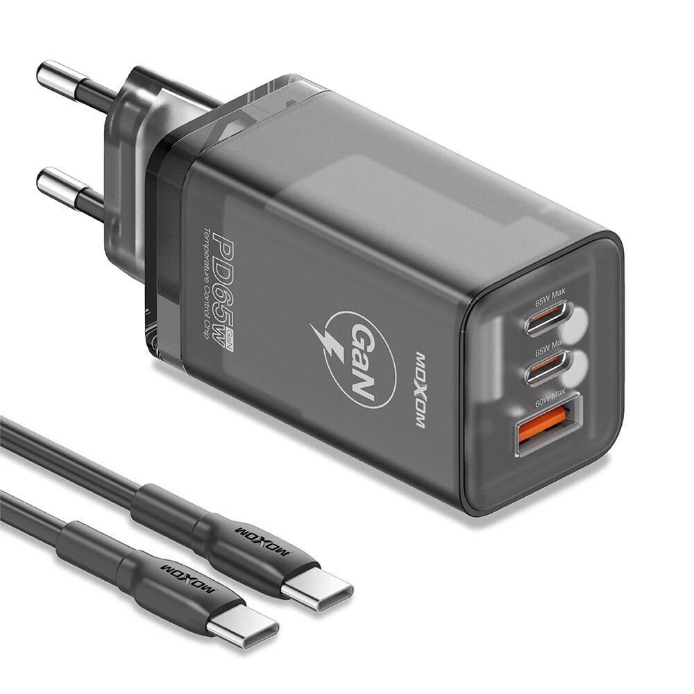 Moxom Kućni punjač LX-HC824 60W PD Type C na Type C, Crni