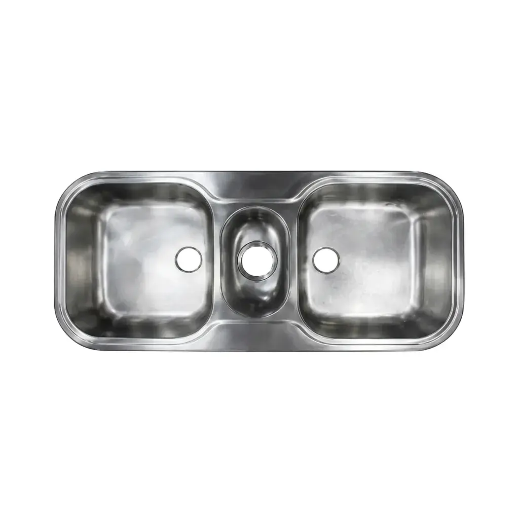 Ugradna sudopera bez sifona, Dupla, Inox
