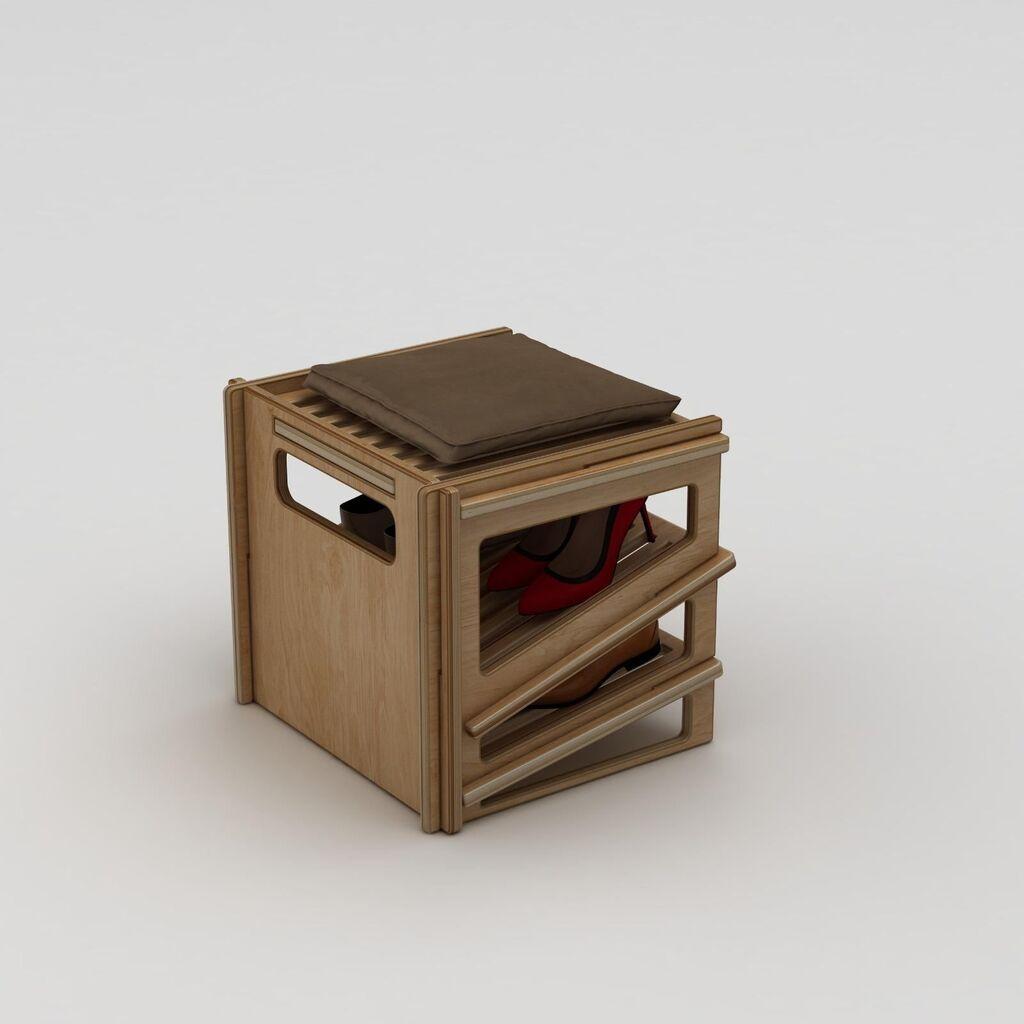 Hanah Home Cipelarnik Jolly, 44x42x44 cm, Braon