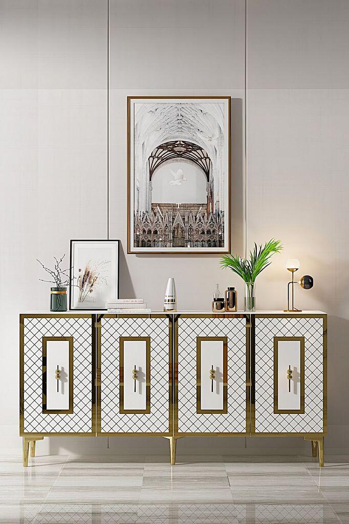Hanah Home Konzola Puma 150, 150x75x32 cm, Bela