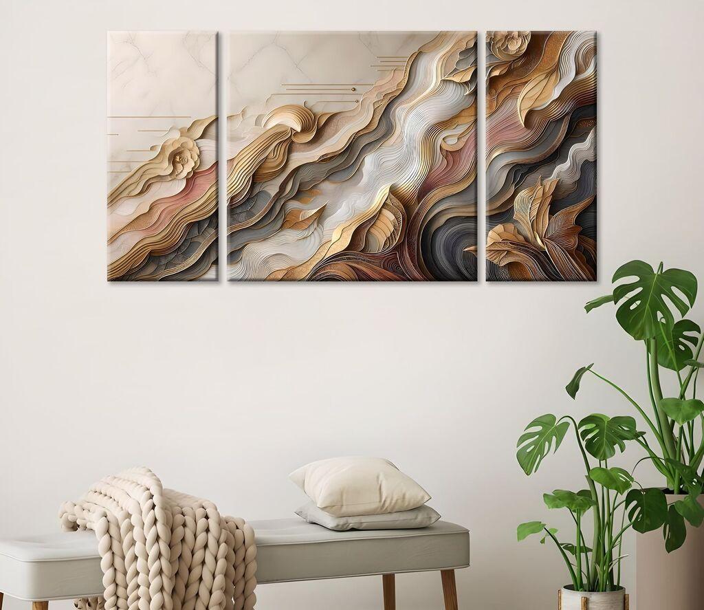 Wallity Dekorativne slike na platnu, 20x45cm, 3 komada, Šarene