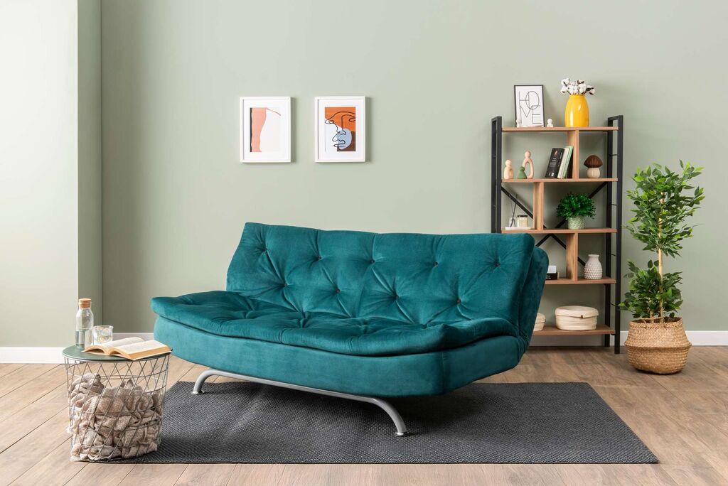 Atelier del Sofa Trosed na razvlačenje Rivo, 185x63x82cm, Petrolej