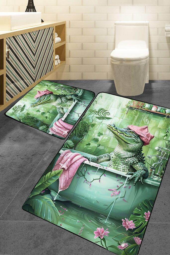 L'essentiel Maison Set prostirki za kupatilo, 2 komada, Zeleni