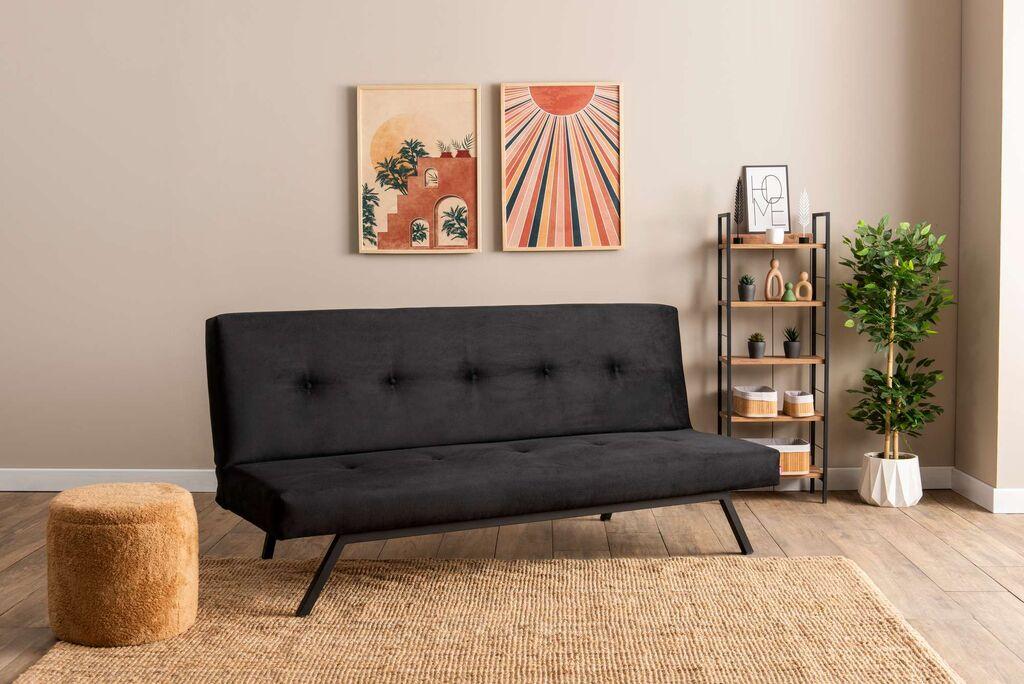 Atelier del Sofa Trosed na razvlačenje Zola, 180x64x78cm, Crni