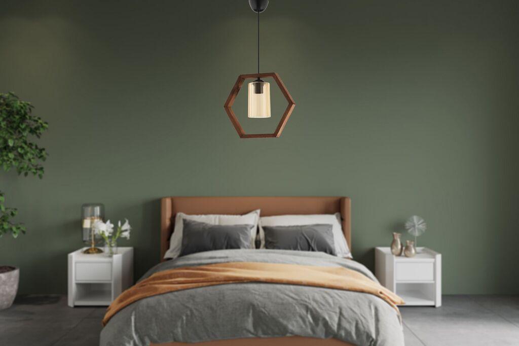 Opviq Luster Hexagon Single Dark Glass, Crni