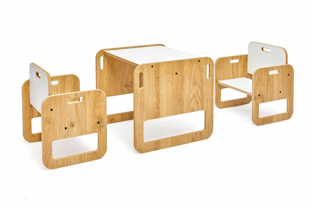Hanah Home Dečiji set Sto i stolice, 40x35x38cm, Beli