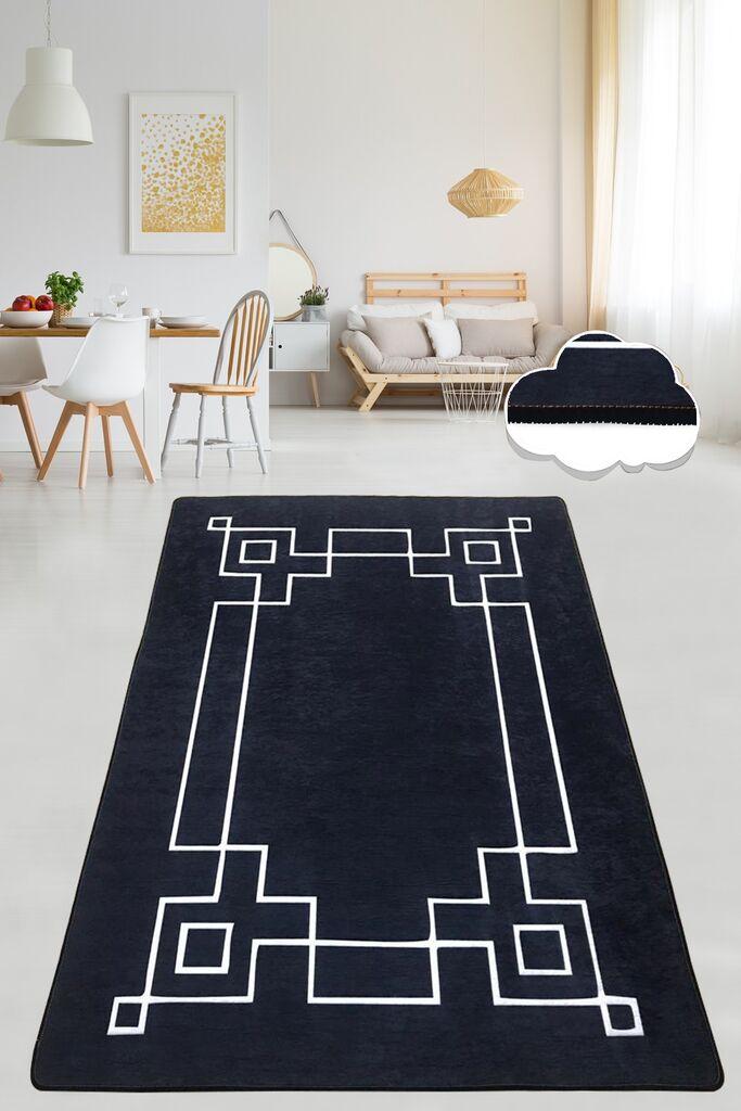 Conceptum Hypnose Tepih , Pravougaoni, 80 x 300 cm, Crno-beli