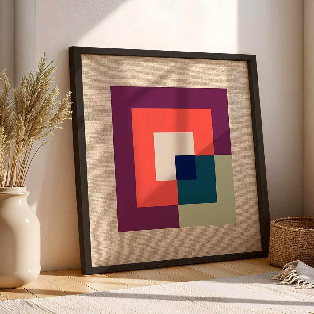 Wallity Dekorativna uramljena slika na platnu, 74x74cm, Šarena