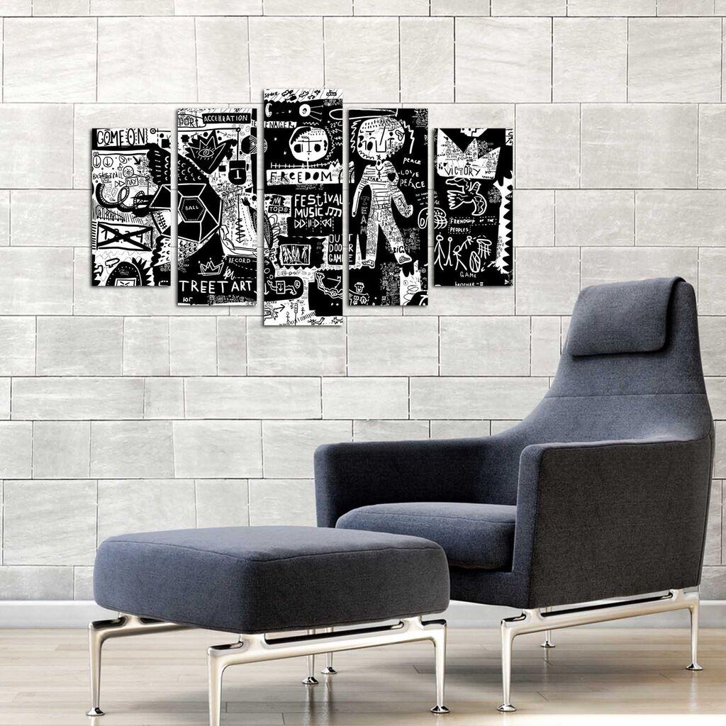 Wallity Set Slika 5ABSMDF-73, 5 Delova