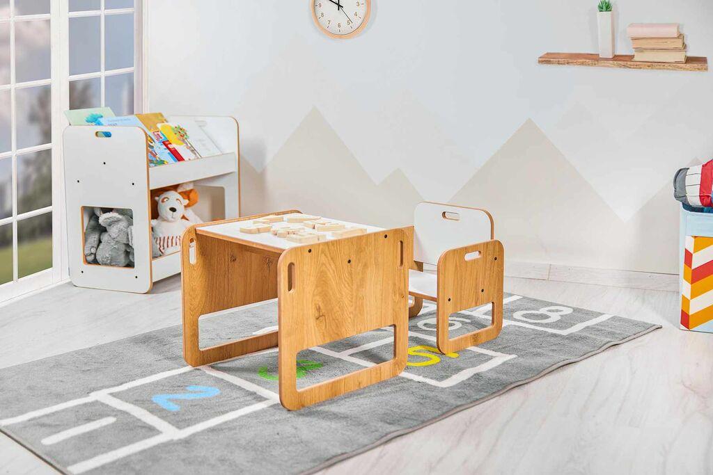 Hanah Home Dečiji set Sto i stolica, 40x35x38cm, Beli