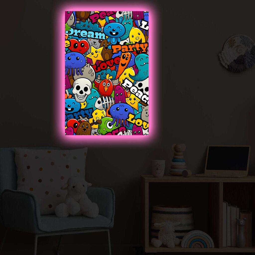 Wallity Slika sa LED osvetljenjem 4570POPARTDACT-010, 45x70 cm
